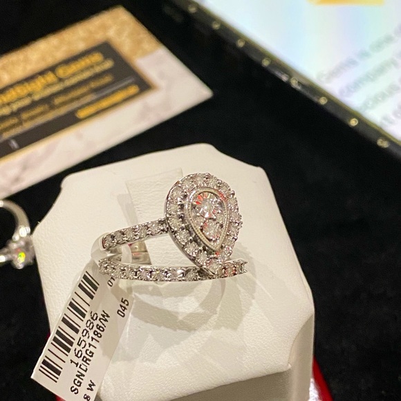 Real genuine diamond engagement wedding bridal ring set stunning best selling - Picture 8 of 8